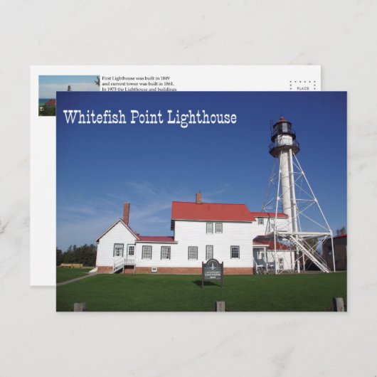 Whitefish Point Lighthouse Postkarte (Vorne/Hinten)