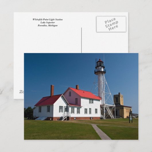Whitefish Point Lighthouse Postkarte (Vorne/Hinten)