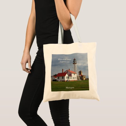 Whitefish Point Lighthouse Totbag Tragetasche (Vorderseite (Produkt))