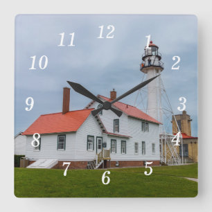 Whitefish Point Lighthouse Wall Clock Quadratische Wanduhr