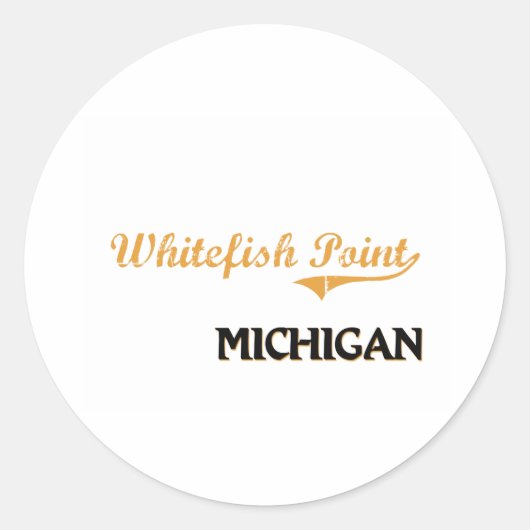Whitefish Point Michigan Classic Runder Aufkleber (Vorderseite)