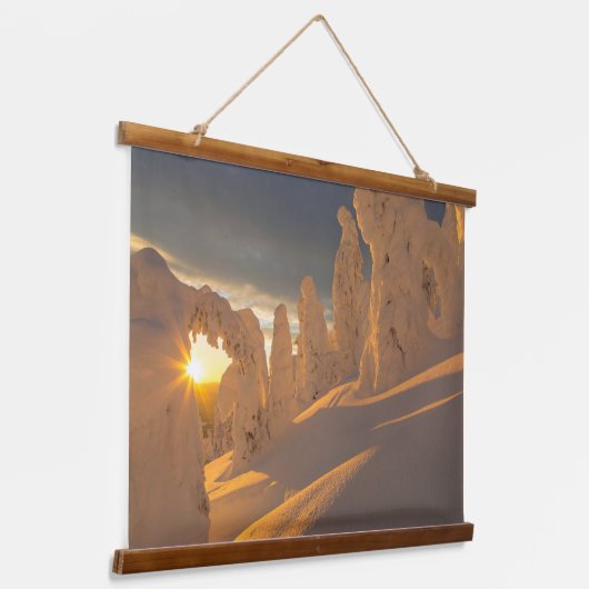 Whitefish Range | Weißfisch, Montana Wandteppich Mit Holzrahmen (Gewinkelt)