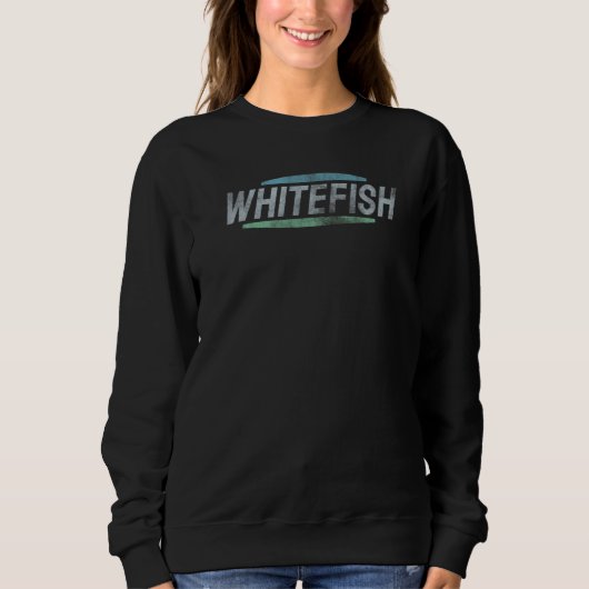 Whitefish Retro-Sportstil Sweatshirt (Vorderseite)