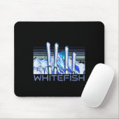 Whitefish Ski Accessories Retro Whitefish Skiing Mousepad (Mit Mouse)