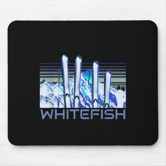 Whitefish Ski Accessories Retro Whitefish Skiing Mousepad (Vorne)