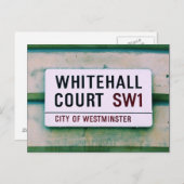 Whitehall Court - Westminster Sign Postkarte (Vorne/Hinten)