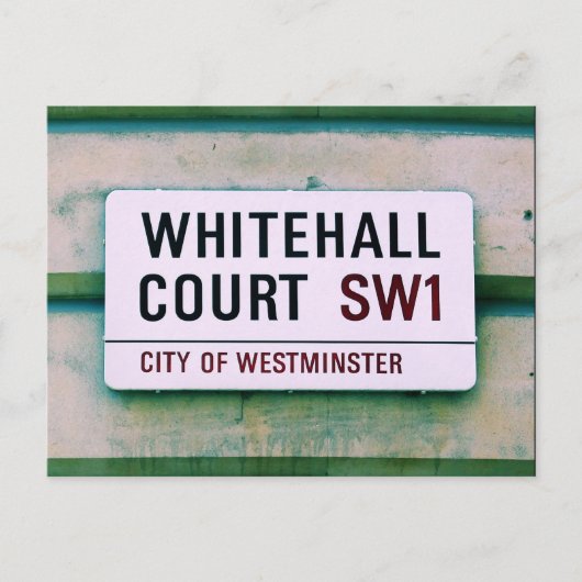 Whitehall Court - Westminster Sign Postkarte (Vorderseite)