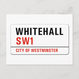 Whitehall, London Street Sign Postkarte