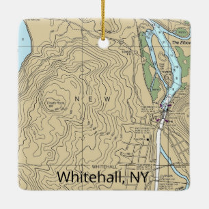 Whitehall NY Nautical Chart Keramikornament
