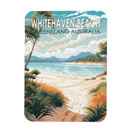Whitehaven Beach Queensland Australien Reisen Kuns Magnet (Vertikal)
