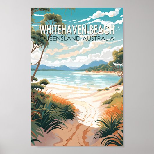 Whitehaven Beach Queensland Australien Reisen Kuns Poster (Vorne)