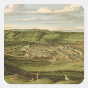 Whitehaven, Cumbria, Showing Flatt Hall, c.1730-35 Quadratischer Aufkleber