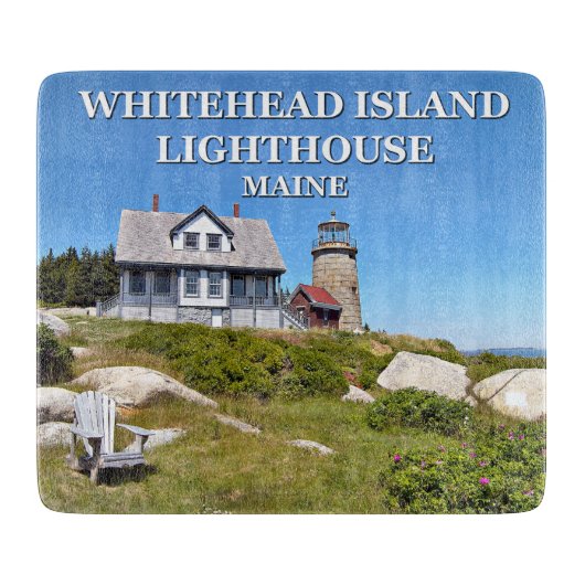 Whitehead Island Lighthouse Maine Cutting Board Schneidebrett (Vorderseite)