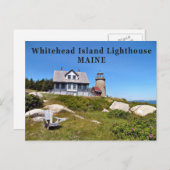 Whitehead Island Lighthouse, Maine Postcard Postkarte (Vorne/Hinten)