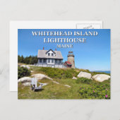 Whitehead Island Lighthouse, Maine Postcard Postkarte (Vorne/Hinten)