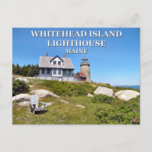 Whitehead Island Lighthouse, Maine Postcard Postkarte (Vorderseite)