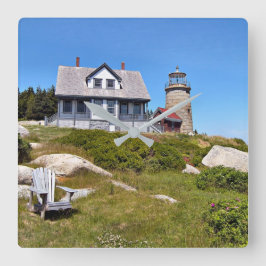Whitehead Island Lighthouse, Maine Quadratische Wanduhr