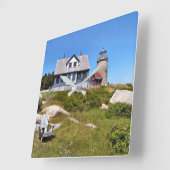 Whitehead Island Lighthouse, Maine Quadratische Wanduhr (Winkel)