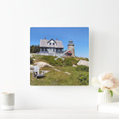 Whitehead Island Lighthouse, Maine Quadratische Wanduhr (Zuhause)