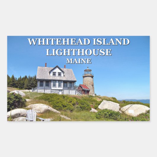 Whitehead Island Lighthouse, Maine Rechteckiger Aufkleber (Vorderseite)