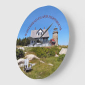 Whitehead Island Lighthouse Maine Round Clock Große Wanduhr (Winkel)