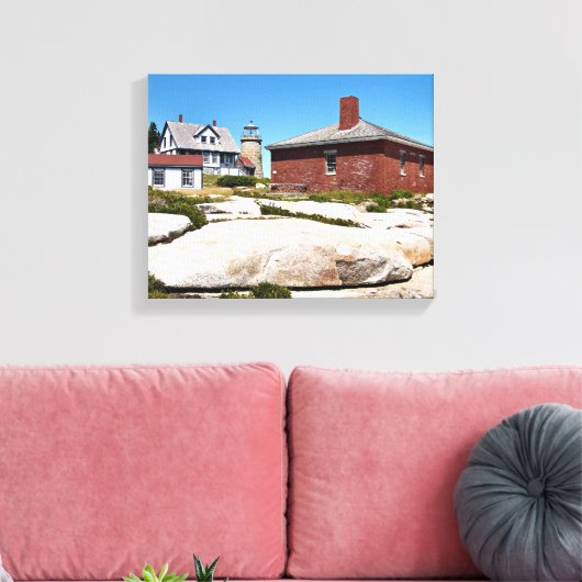 Whitehead Island Lighthouse Maine Wrapped Canvas Leinwanddruck (Insitu (Wohnzimmer))