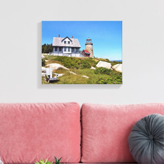 Whitehead Island Lighthouse Maine Wrapped Canvas Leinwanddruck (Insitu (Wohnzimmer))