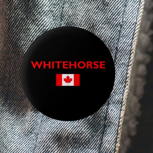 Whitehorse Canada Canadian Flag Dark Color Button