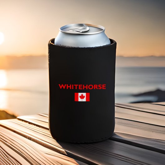 Whitehorse Canada Canadian Flag Dark Color Dosenkühler