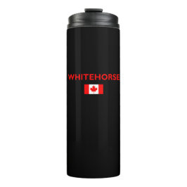 Whitehorse Canada Canadian Flag Dark Color Thermosbecher
