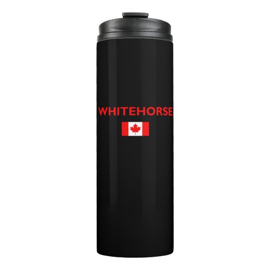 Whitehorse Canada Canadian Flag Dark Color Thermosbecher (Vorderseite)
