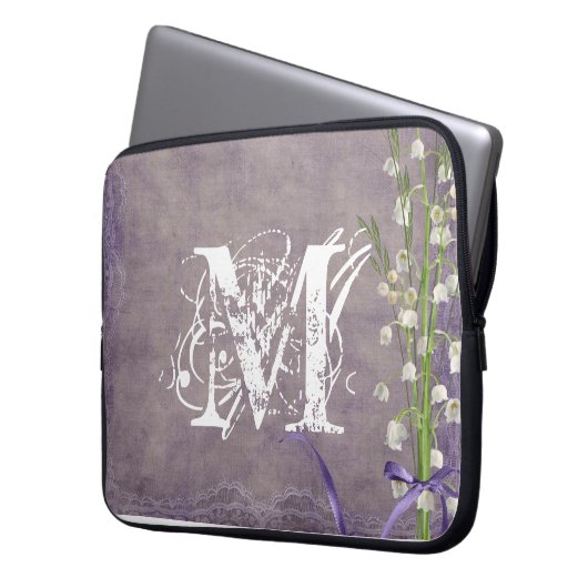 WhitelCountry Lace Monogram 15" Notebook-Gehäuse Laptopschutzhülle (Vorderseite Links)