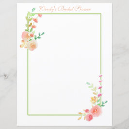 Whitelor Watercolor Floral Frame Scrapbook Paper