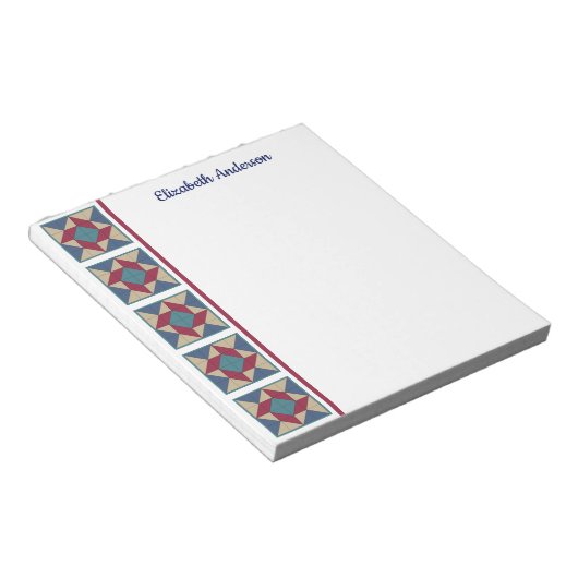 Whitelpool Quilt Blockgrenze Note Pad Notizblock (angewinkelt)