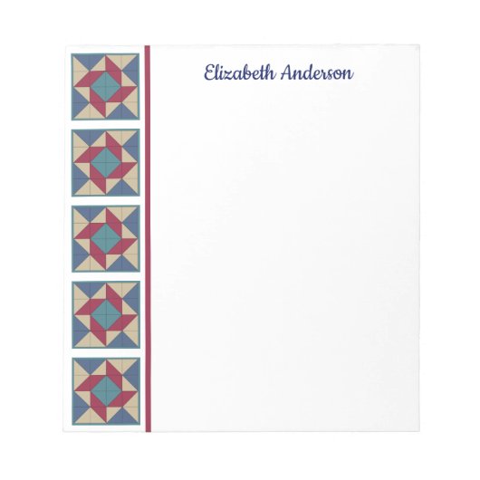 Whitelpool Quilt Blockgrenze Note Pad Notizblock (Vorderseite)