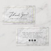 Whitemarbild Script Danke Business Card Visitenkarte (Vorne/Hinten)