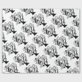 Whitemusik-Treble-Clef-Baumbuch Geschenkpapier (Flach)