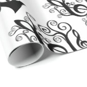 Whitemusik-Treble-Clef-Baumbuch Geschenkpapier (Rolleneckpunkt)