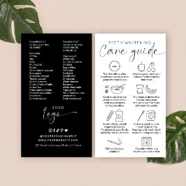 Whitening Aftercare Guide für einfache Skriptlogos Visitenkarte