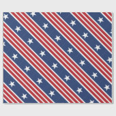 Whitepaper 4. Juli Red Blue White Flag Geschenkpapier (Flach)
