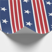 Whitepaper 4. Juli Red Blue White Flag Geschenkpapier (Ecke)