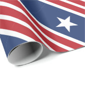 Whitepaper 4. Juli Red Blue White Flag Geschenkpapier (Rolleneckpunkt)