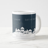 Whitepaper beherbergt Winter Scene Editable Text Jumbo-Tasse (Vorderseite Rechts)