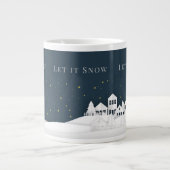 Whitepaper beherbergt Winter Scene Editable Text Jumbo-Tasse (Vorderseite)