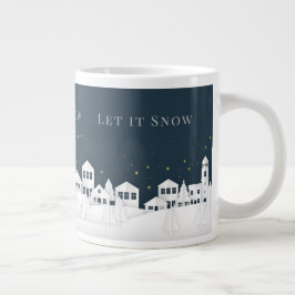 Whitepaper beherbergt Winter Scene Editable Text Jumbo-Tasse