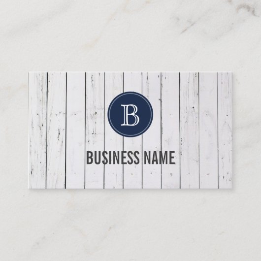 Whitepaper Business Card aus weißgestrichenem Holz Visitenkarte (Vorderseite)