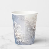 Whitepaper (Cups) mit Geblüht weißer Blume Pappbecher (Rechts)