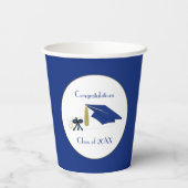 Whitepaper der Blue and White Graduation Party Pappbecher (Rückseite)