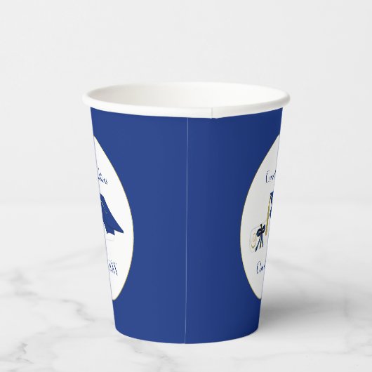 Whitepaper der Blue and White Graduation Party Pappbecher (Rechts)