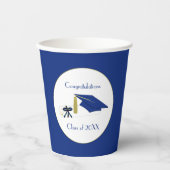 Whitepaper der Blue and White Graduation Party Pappbecher (Vorderseite)